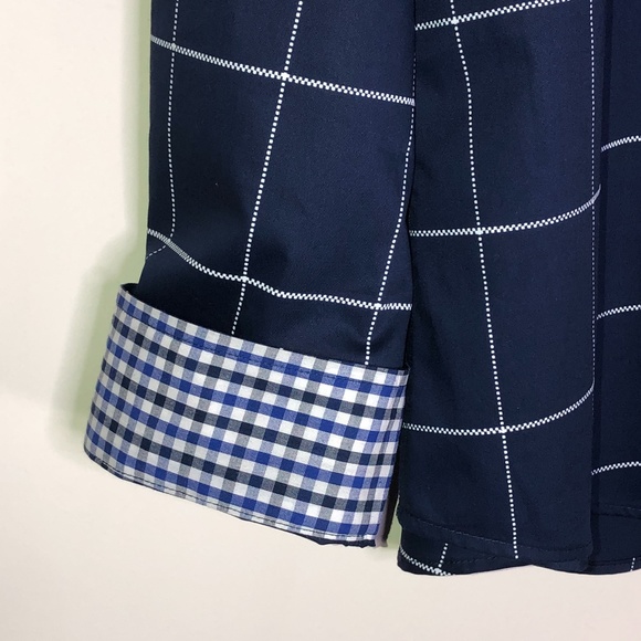 COOFANDY Men's Navy Blue Window Pane Button Down Shirt ~Sz XXXL - Picture 12 of 15